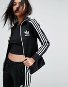 Adidas 3 Stripe Logo Zip Up Jacket - Black