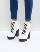 Aldo Geide Grunge Ankle Boot With Platform In White - White