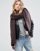 Asos Oversized Long Woven Scarf In Two Tone - Brown