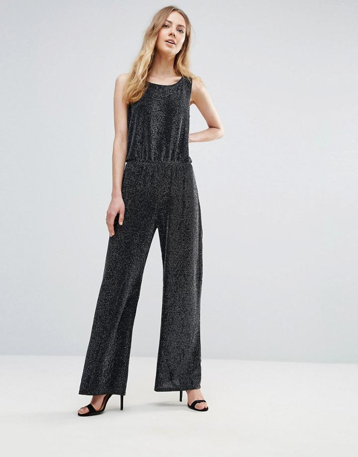Ichi Wide Leg Jumpsuit - Black