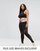 Puma Exclusive To Asos Plus Mesh Stirrup Leggings - Black