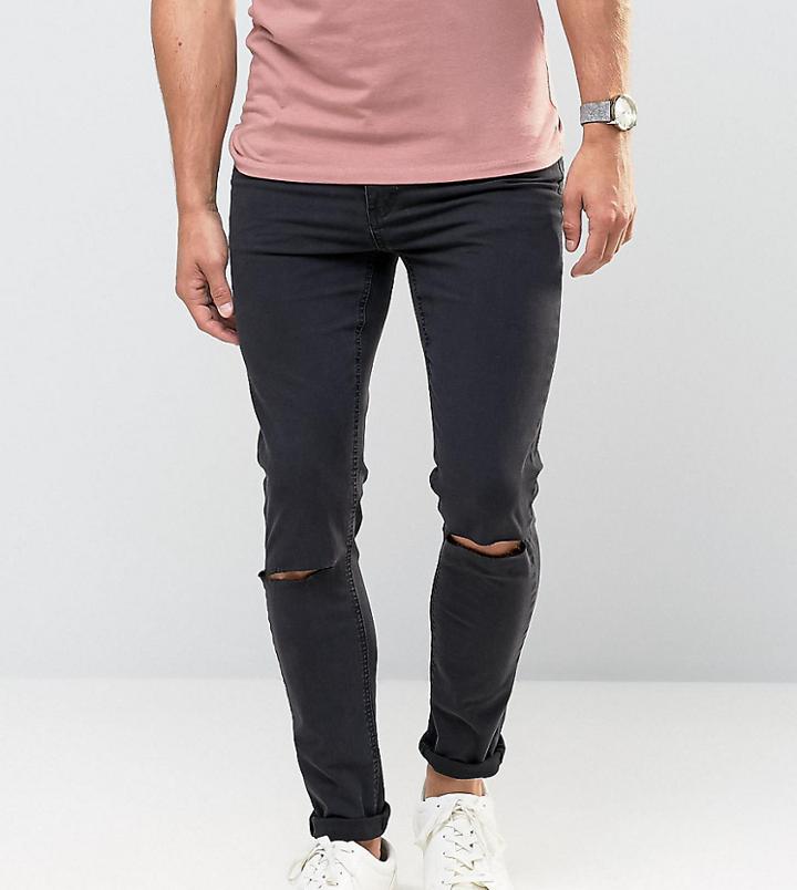 Cheap Monday Jeans Tight Skinny Fit Very Black Ripped Knee - Black