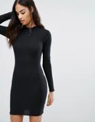 Missguided Frill Edge Bodycon Dress - Black