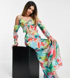 Asyou Butterfly Slit Front Top-multi