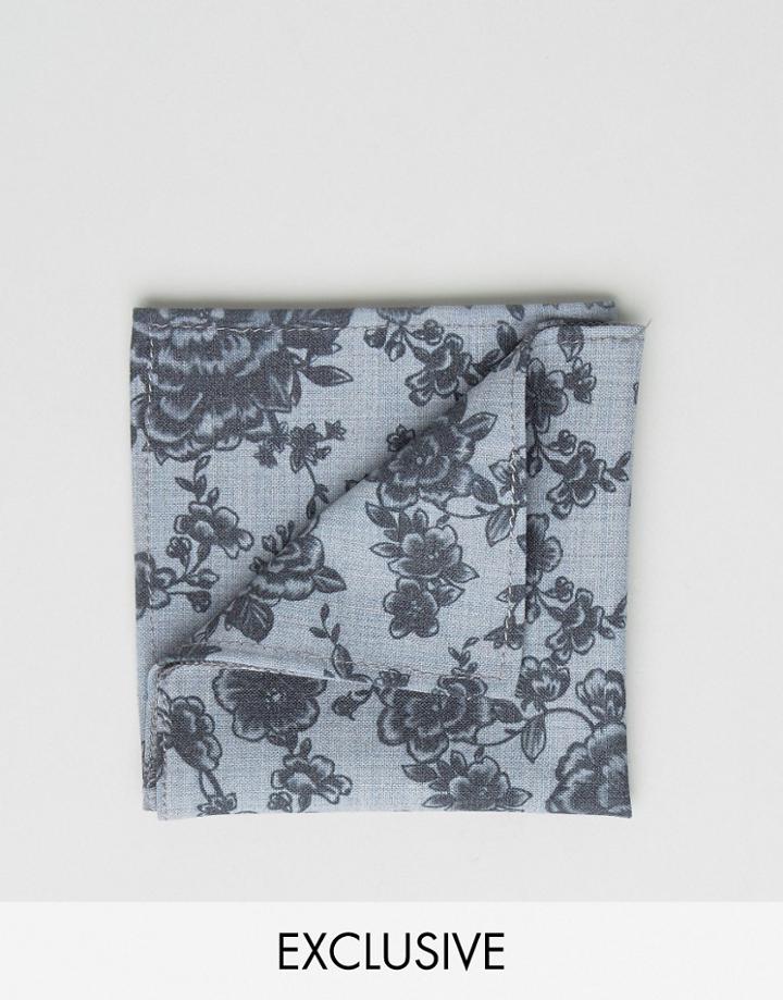 Noose & Monkey Flocked Pocket Square - Navy
