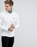 Lyle & Scott Long Sleeve Polo Shirt In White - White