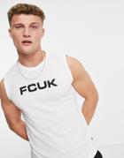 Fcuk Sleeveless T-shirt Tank In White