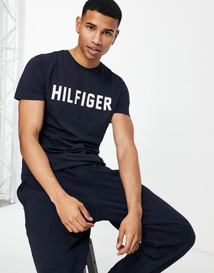 Tommy Hilfiger Lounge Hilfiger T-shirt In Navy-black
