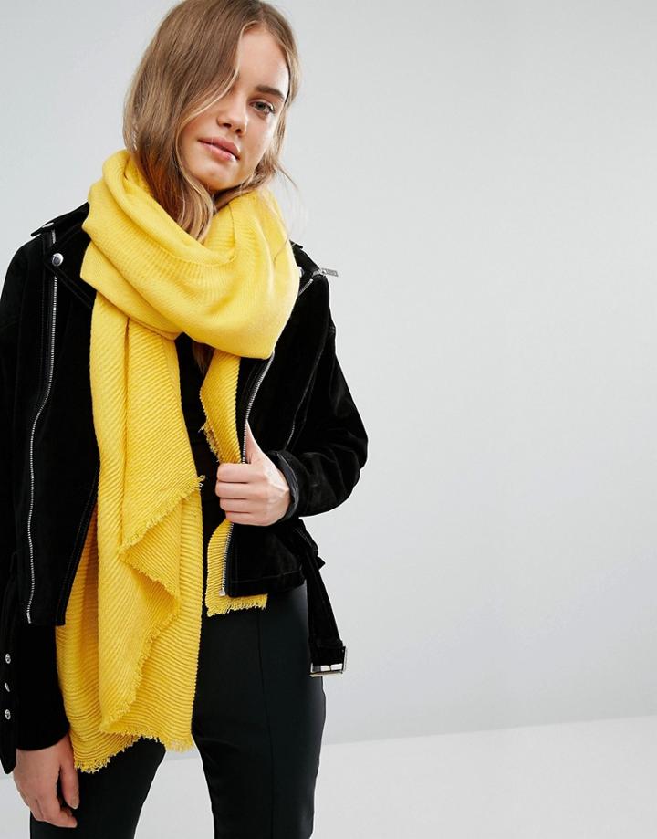 Oasis Paris Crinkle Scarf - Yellow
