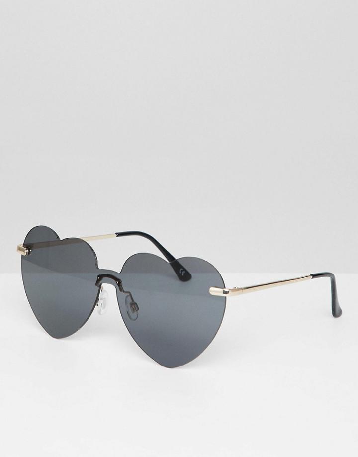 Asos Design Heart Sunglasses - Gold