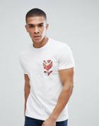 Esprit T-shirt With Geo-tribal Embroidery - White