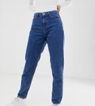 Noisy May Tall Straight Leg Jeans In Medium Blue Wash - Blue
