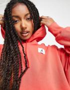 Nike Air Jordan Essential Fleece Pullover Hoodie In Lobster Red