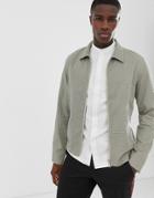 Selected Homme Cotton Blouson Jacket With Mini Grid Check-beige