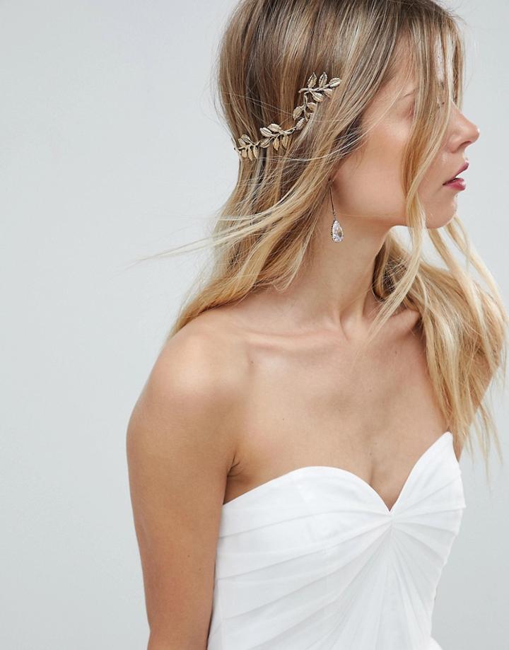 Asos Leaf Back Hair Crown - Gold