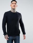 Farah Shirland Slim Fit Textured Sweater In Black - Black