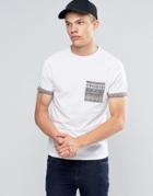 Another Influence Pattern Chest Pocket T-shirt - White