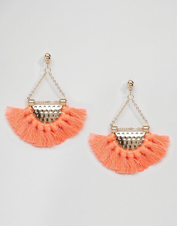 Ashiana Fan Tassel Earrings - Gold