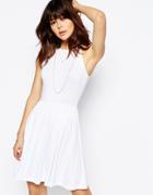 Asos Empire Seam Mini Dress - White