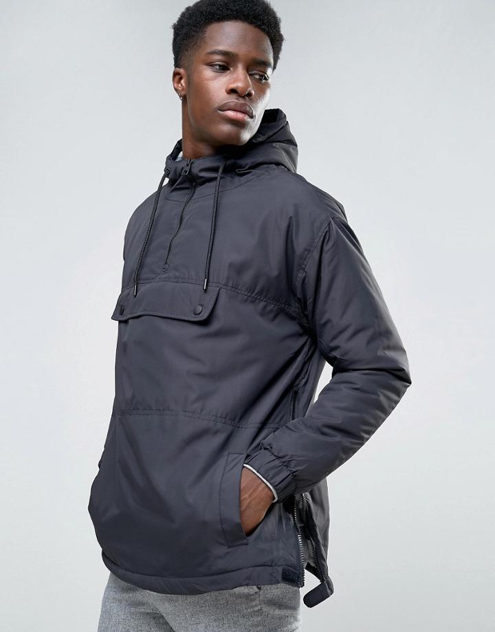 Bershka Overhead Jacket In Black - Black
