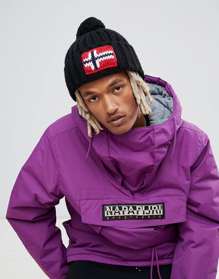 Napapijri Semiury Beanie Hat In Black - Black
