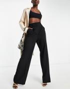 Asos Design Relaxed Wide Leg Flare Pant In Black