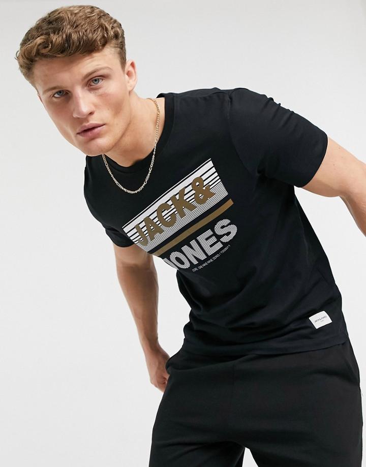 Jack & Jones Crew Neck T-shirt In Black