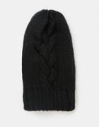 7x Oversized Cable Beanie Hat In Gray - Gray