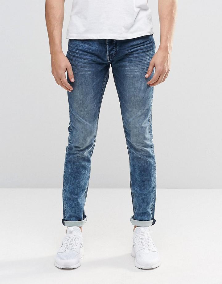 Only And Sons Slim Jog Jeans In Light Blue Wash - Acid Blue