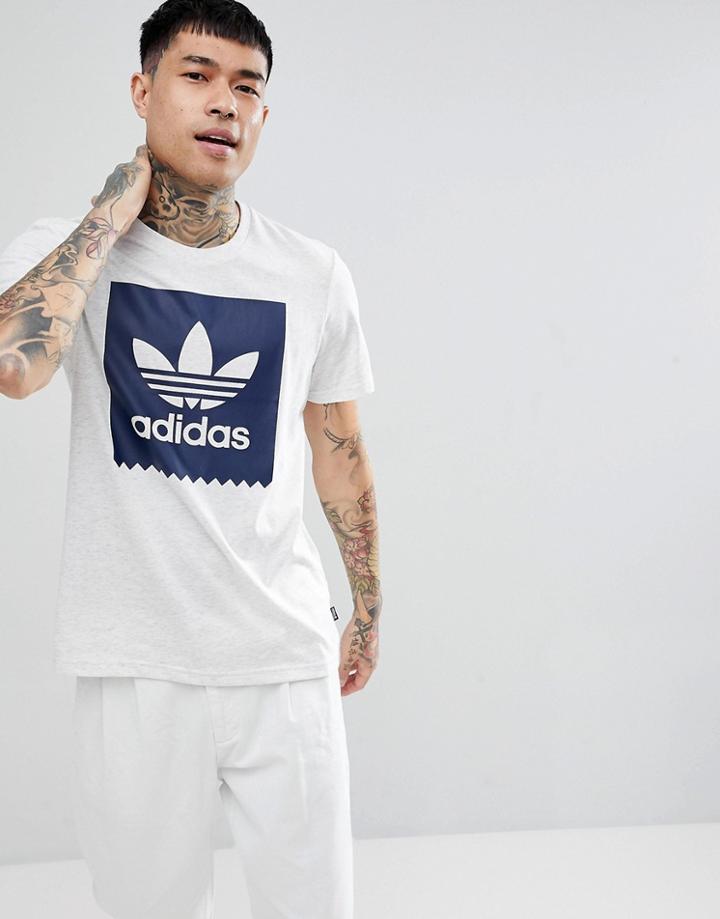 Adidas Skateboarding Solid Blackbird Logo T-shirt In Gray Cw2340 - Gray