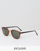 Reclaimed Vintage Inspired Round Sunglasses - Brown