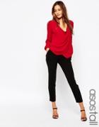 Asos Tall Ankle Grazer Suit Pant In Crepe - Black