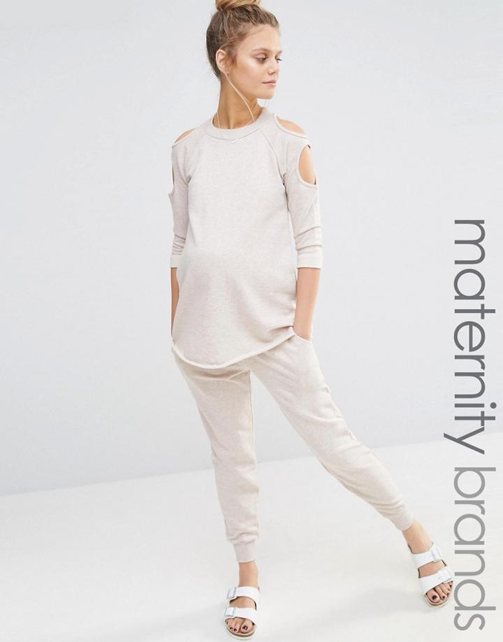 Bluebelle Maternity Lounge Sweat Jogger - Beige