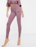 The Couture Club Motif Legging In Mauve-purple