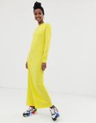 Asos Design Maxi Slub Sweat Dress - Green