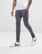 Asos Lightweight Extreme Super Skinny Joggers In Charcoal Marl - Gray