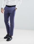 Asos Wedding Slim Suit Pants In Deep Blue 100% Merino Wool - Blue