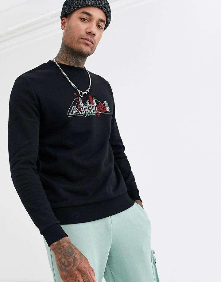 Asos Design Sweatshirt With City Scape Print