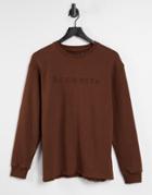 Threadbare Lola Embroidered Slogan Sweatshirt In Chocolate Brown