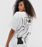 Crooked Tongues Oversized T-shirt In White With Luck Back Print