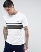 Fred Perry Slim Chest Stripe T-shirt In White - White