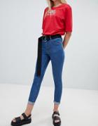 Cheap Monday Super Skinny High Rise Jean With Raw Hem - Blue
