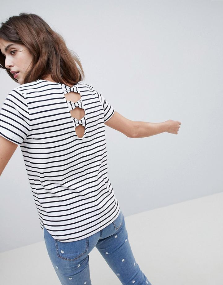 Esprit Stripe Bow Back Tee - Multi