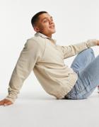 Topman Set Half Zip Sweatshirt In Ecru-neutral
