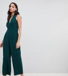Vero Moda Tall Faux Wrap Jumpsuit - Green