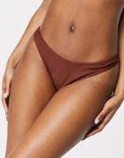Public Desire High Leg Bikini Bottom In Chocolate-brown