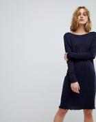 Vero Moda Sweater Dress With V Back - Navy