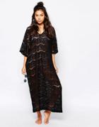 Monki Lace Beach Dress - Black