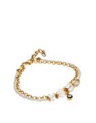 Adele Marie Evil Eye Drop Bracelet - White