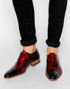 Jeffery West Leather Brogue Shoes - Red